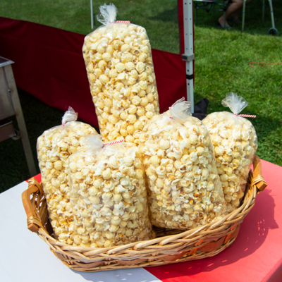 Popcorn bags in basket